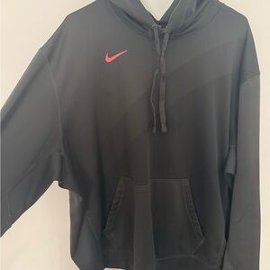 Nike Therma-Fit Grey Hoodie with Red Accents